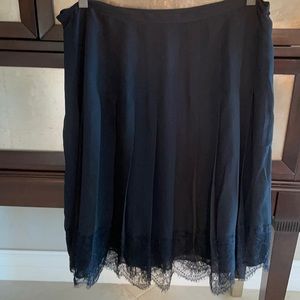 Lauren size 10 black pleated skirt with lace trim worn once